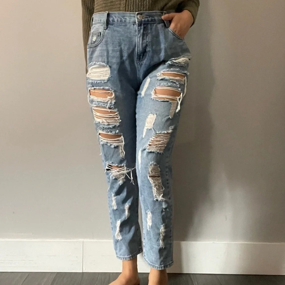 ๐ 90s Vibes Princess Polly Distressed High Waisted Jeans - Women's Size 10๐ - Picture 3 of 10